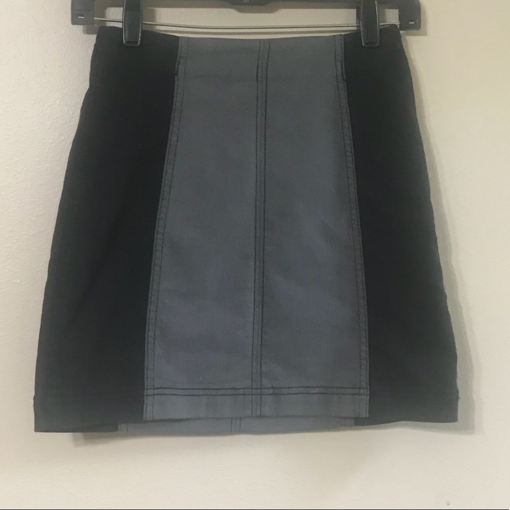 Grey and Black Free People Skirt